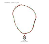 FOMIYES Ensemble de 3 colliers de perles de Noël, pendentif Père Noël, arbre de Noël, flocon de neige, collier ras du cou en perles rouges et vertes, bijoux pour décoration de fête d'hiver