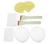 FOMIYES Ensemble de Pinceaux de Maquillage pour Fond de Teint Liquide Comprenant Pinceau Plat Biseauté Éponge à Maquillage Blanche et Palette de Mélange Outil Estompeur Précis Étui