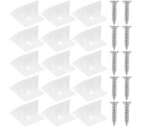 FOMIYES Équerres D'angle Plastique 45° pour Panneau Arrière de Meuble 50 Clips de Vis Autotaraudeuses Inox 4x16mm, Fixation Sûre pour Bois et Tôle, Kit Vis à Bois Bricolage Rénovation