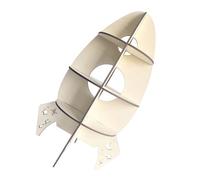 FOMIYES Étagère de Rangement en Bois Forme Fusée 25x47 Cm Support Créatif Décoratif pour Chambre D'garçon et Filles Maison Bureau Décoration Intérieure Naturelle Bois Clair