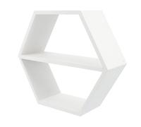 FOMIYES Étagère Murale de Rangement Hexagonale en Matériau Synthétique Blanc, Design Créatif et Gain de Place pour Organisation Murale Élégante