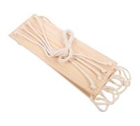 FOMIYES Étagère Murale Suspendue en Coton Tressé Naturel, 2 Niveaux de Rangement Décoratif Boho en Corde de Coton, Porte-ficelles Décoratif pour Salon et Bureau, Finition Écru, Support