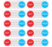 FOMIYES Étiquettes Autocollantes en Acrylique pour Eau Chaude et Froide, 10 Pièces, pour Signalisation de Robinet Salles de Bain, Hôtels et Espaces Publics, Maintenance Aisée