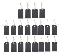 FOMIYES Étiquettes Suspendues en Bois 20 Pcs 8x5 Cm Ardoise Double Face pour Étiquettes de Prix Vêtements Bijoux Décoratives DIY Ficelle pour Emballage Présent Artisanat