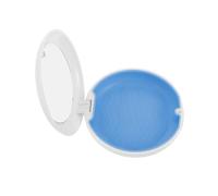 FOMIYES Étui de Rangement Transparent pour Appareil de Rétention avec Miroir, Boîte Portable Anti-poussière en Plastique Mat Blanc, Compact et Léger pour Nuit et Voyage, Protège-dents