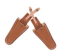 FOMIYES Étui pour Sécateur en Cuir de Vachette Marron, Lot de 2 Housses Protectrices Compactes pour Ciseaux et Pinces, Porte-outils de Jardin Résistant la Déchirure, Accessoire Pratique