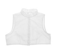 FOMIYES Faux Col de Chemise Amovible Femme en Coton Respirant, Col Fantaisie à Volants Style Lotus, Demi-Col Blanc Taille M, Accessoire Chic pour Rehausser Tenues Quotidiennes et Bureau