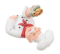 FOMIYES Figurine Chef Cuisinier Créative en Résine, Crochet Adhésif Mural pour Rangement Prises et Câbles, Décoration la Cuisine et Salle de Jeux, Support Solide et Facile à Installer, 1