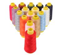 FOMIYES Fil à Coudre Polyester 16 Bobines Multicolores 2000 Yards pour Machine à Coudre, Fil Résistant pour Broderie, Couture Main et Surjeteuse, Accessoires Couture Polyvalents