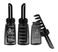 FOMIYES Flacon de Gel Coiffant Noir en Plastique Léger 260ml avec Peigne Intégré 3pcs Outil Professionnel Barbier Coiffeur pour Coiffure Hommes