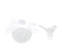 FOMIYES Flacon de Parfum en Verre Embossé Petit Format Couvercle Oiseau, Flacon de Conservation des Arômes pour Aromathérapie, Décor Vintage Rétro pour Salle de Bain ou Coiffeuse, 1 Pièce