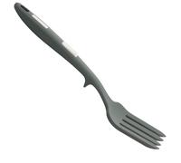 FOMIYES Fourchette à Pâtes Cuisine en Silicone Gris Vert, Grosse Fourchette Ergonomique Antiadhésive Résistante à L'usure, Ustensile Pratique pour Spaghetti et Salade, Compatible Usage