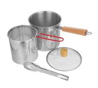 FOMIYES Friteuse Multifonctionnelle 3l en Acier Inoxydable 304 avec Panier Profond, Poignée Unique, Petite Friteuse Maison, la Cuisine Familiale, Cuisson Frire, Bouillir, Mijoter