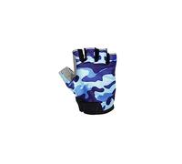 FOMIYES Gants de Cyclisme Garçon Fille Mi Doigts Bleu Camouflage S Antidérapants et Amortissants Confort Respirant pour Escalade et Musculation