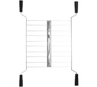 FOMIYES Grille à Sandwichs en Acier Inoxydable, Support de Cuisson Prolongé 180° Ouvert, Accessoire de Rechange Noir pour Machine à Toaster, Étagère Compacte pour Petits Appareils