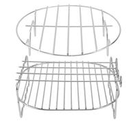 FOMIYES Grille Vapeur Double Couche pour Friteuse à Air 7 Pouces Acier Inoxydable Compatible 32-58 Support Brochettes Cuisine et Fêtes