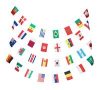 FOMIYES Guirlande de Drapeaux du Monde en Polyester, Facile à Suspendre, pour Décoration Intérieure et Extérieure Lors D'événements et Fêtes