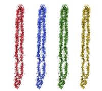 FOMIYES Guirlande de Noël 4 Pièces Flocons de Neige à Pois 2 Mètres Rubans Décoratifs Blancs Colorés pour Sapin, Fête et Décoration Intérieure