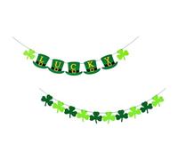 FOMIYES Guirlande Décorative Réutilisable et Facile à Ranger de Chapeau et Trèfle en Feutre Vert Légère 1 Set Pendentifs pour Fête à Thème Saint-patrick