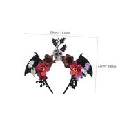 FOMIYES Halloween Headband Day Of The Dead Skull Floral Hairband With Bat Wings For Masquerade Costume And Cosplay Party Accessories
