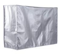 FOMIYES Housse de Climatiseur Extérieur Argenté en Polyester, Protection sans Outil la Pluie, Design Spécial 5 Côtés Couverts, pour Unité Extérieure de Climatisation