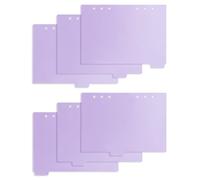 FOMIYES Intercalaires pour Classeur A7 6 Trous, 6 Pages en Polypropylène Violet Clair, Onglets Colorés pour Séparer Cahiers, Organiseurs Scolaires et Agendas, Séparateurs Indexés