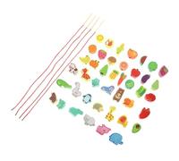 FOMIYES Jeu de Perles à Lacer Bois 42 Pièces Animaux Fruits pour Garçon et Filles Développement Cognitif Concepts Quantitatifs Activité Préscolaire Boîte Plastique Petit Format