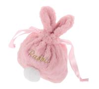 FOMIYES Kawaii Bunny Drawstring Makeup Bag Portable Travel Pouch Lightweight Plush Storage Organizer for Cosmetics and Small Essentials