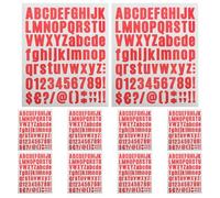 FOMIYES Kit de 10 Autocollants Lettres et Chiffres Vinyle Rouges, Autocollants Décoratifs Imperméables pour Bricolage, Organisation et Personnalisation, pour Boîtes aux Lettres, Fenêtres