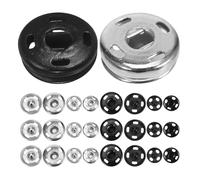 FOMIYES Kit de 80 Boutons-Pression Métalliques Invisibles à Coudre pour Vêtements 8 MM et 12 MM Couleurs Noir Mat et Argenté Fixation Solide pour Manteaux Paquet et Projets Couture