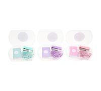 FOMIYES Kit de Reliure Bureau 3 Pièces Agrafeuse Petite Agrafes Remplaçables, Trombones Colorés Pastel en Plastique Solide, Accessoires Multi-usages pour École et Travail