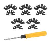 FOMIYES Kit de Réparation de Pneus Rapide avec Vis en Caoutchouc 50 Pièces et Tournevis Outil Portable pour Réparation Crevaison Voiture, Moto et Engins Agricoles