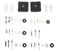 FOMIYES Kit de Réparation Mouvement D'horloge Mural DIY Petit Format 2 Mécanismes à Balayage Silencieux, 6 Jeux D'aiguilles Métalliques et 4 Crochets pour Pendule, Compatible Montage