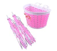 FOMIYES Kit de Rubans et Pompons pour Panier de Vélo Garçon et Filles, Banderoles de Guidon Colorées, Accessoires pour Trottinette Garçon Fille, Décoration pour Anniversaire
