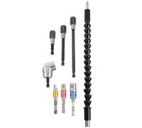 FOMIYES Kit de Tiges D'embouts de Tournevis, Axe Flexible 360° Noir