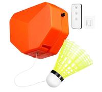 FOMIYES Kit d'Entraînement de Badminton Électrique Télécommande Volant en Nylon et Base Adhésive Entraîneur Solo Portable pour Intérieur et Extérieur Outil de Rebond Couleur Aléatoire