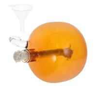 FOMIYES Lampe à Huile Liquide Ronde en Verre, Mèche Coton, Usage Intérieur pour Salon et Restaurant, Rechargeable, Bougie Écologique sans Parfum, Finition Dorée