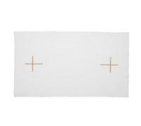 FOMIYES Linceul D'autel Blanc Brodé avec Croix, Tissu Sacramentel en Lin, Linge Liturgique pour Communion et Cérémonies Religieuses, Solide et Facile à Nettoyer, pour Église et Messe