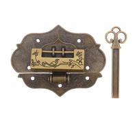 FOMIYES Loquet Moraillon Vintage en Bronze Antique avec Vis Serrure Décorative Rétro pour Meubles Anciens Boîte à Bijoux Coffre et Valise Loquet à Clé Sécurisé de Boîte Multifonction