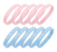 FOMIYES Lot de 10 Bracelets en Silicone Révélation de Bébé Garçon et Fille, Taille Ajustable, Couleurs Rose et Bleu, Accessoires pour Fête Prénatale, Présents et Décorations