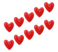 FOMIYES Lot de 10 Broches en Résine Rouge de Cœur, Mini Épingles Mignonnes pour Vêtements et Accessoires, Petite Taille 3, Décoration Saint-valentin, Anniversaire ou Occasions