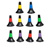 FOMIYES Lot de 10 Cônes D'agilité Multifonctionnels en PE 23 Cm Couleur Vive, Marqueurs Portables pour Entraînement de Football Professionnel, Obstacle Signalisation pour Terrain