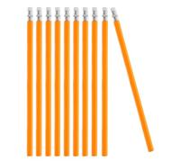 FOMIYES Lot de 10 Crayons de Charpentier Hb à Mine en Bois Jaune, Gomme Blanche, Multifonction pour Dessin Technique, Marquage Chantier et Usage Scolaire, Fournitures de Bureau Robustes