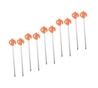 FOMIYES Lot de 10 Piquets de Tente Coupe-Vent 21 CM en Acier Orange Vif Fixateurs Polyvalents pour Camping et Randonnée Clous de Sol Robustes et Légers pour Tentes Extérieures et