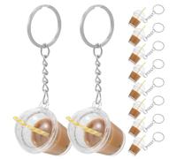 FOMIYES Lot de 10 Porte-Clés Breloques Bubble Tea Café Perles Accessoires Pendentifs Kawaii pour Paquet à Main et Paquet à Dos Ornement Fantaisie Léger et Décoratif pour Voiture et