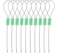 FOMIYES Lot de 10 Scellés de Sécurité Autobloquants Verts Attaches Inviolables en Plastique Câble Acier Réglable Étiquettes de Scellage pour Conteneurs Camions Bagages et Expéditions