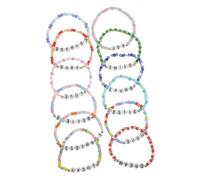 FOMIYES Lot De 12 Bracelets Lumineux Avec Lettres Et Chiffres Pour Filles Et Adolescentes Perles De L'Alphabet Jolis Bracelets Pour Enfants Bijoux En Acrylique