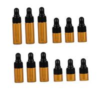 FOMIYES Lot De 12 Flacons Compte-gouttes En Verre Marron Foncé 1ml 2ml 3ml 5ml Couvercle Pour Huiles Essentielles Voyage Chimie
