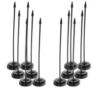 FOMIYES Lot de 12 Supports D'affichage de Drapeau de Table en Plastique Noir 6,3 X 27 Cm Socle Stable, Porte-Drapeau Bureau pour Décoration et Réunion Professionnelle