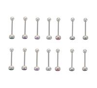 FOMIYES Lot De 14 Piercings De Langue En Métal Barre Droite Boule Bouclier De Langue Boule Ronde Haltère Bijoux De Corps Pour Femmes